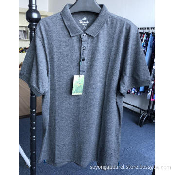 Men's AB Yarn Pique Short Sleeve Polo Shirts Jacquard Collar